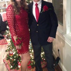 Chelsea and Violet Red Sequin Dress